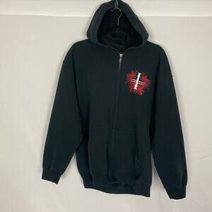 Gildan Heavy Blend Intrinsic Black Zip Hoodie Size Large, Sweatshirt, Band Merch